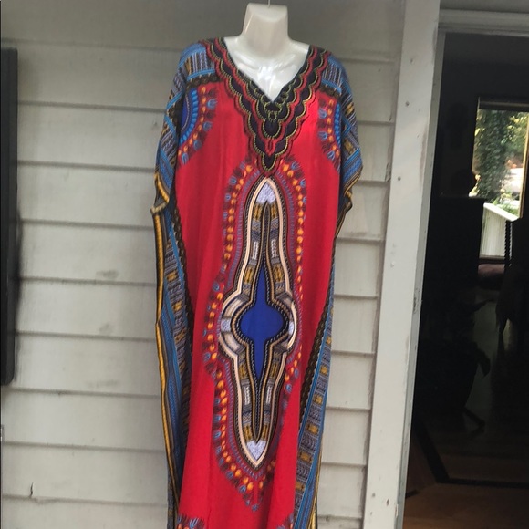red dashiki dress